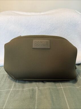 Large Dagne Dover Olive Green Neoprene Toiletry Pouch